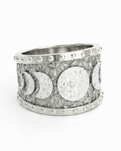Anillo Ciclos de Luna en Plata Texturizada