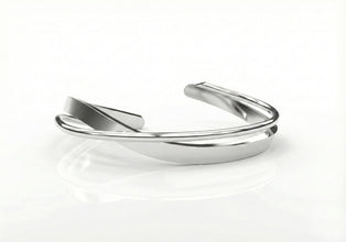 Pulsera DUALITY | Brazalete de Plata con Diseño Cruzado