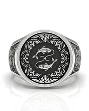 Anillo Piscis – La Profundidad del Océano | Plata de Autor con Relieve