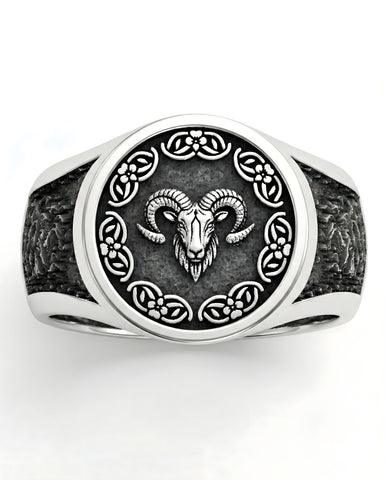 Anillo Aries – La Llama Primordial | Plata de Autor con Relieve