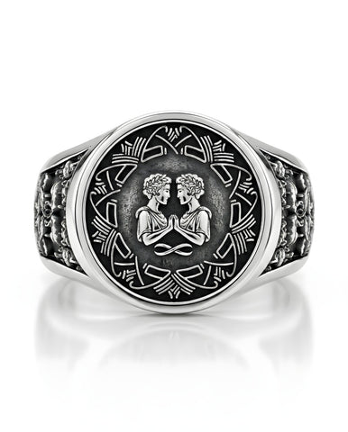 Anillo Géminis – La Dualidad Perfecta | Plata de Autor con Relieve