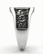 Anillo Cáncer – El Poder de la Luna | Plata de Autor con Relieve