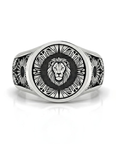 Anillo Leo – El Fuego del Rey | Plata de Autor con Relieve